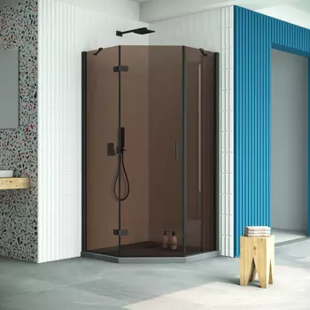 Душевой уголок Vegas-Glass Afa-Pen Retta 90x90 AFA-Pen Retta 90 02М 05 профиль черный, стекло бронза