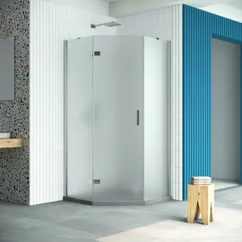 Душевой уголок Vegas-Glass Afa-Pen Retta 100x100 AFA-Pen Retta 100 08 10 профиль глянцевый хром, стекло сатин