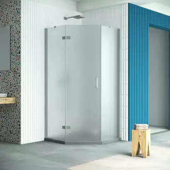 Душевой уголок Vegas-Glass Afa-Pen Retta 90x90 AFA-Pen Retta 90 07 10 профиль матовый хром, стекло сатин