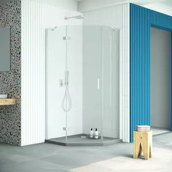 Душевой уголок Vegas-Glass Afa-Pen Retta 90x90 AFA-Pen Retta 90 01 01 профиль белый, стекло прозрачное