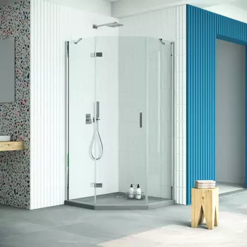 Душевой уголок Vegas-Glass Afa-Pen Retta 100x100 AFA-Pen Retta 100 08 01 профиль глянцевый хром, стекло прозрачное