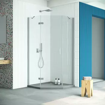 Душевой уголок Vegas-Glass Afa-Pen Retta 100x100 AFA-Pen Retta 100 07 01 профиль матовый хром, стекло прозрачное