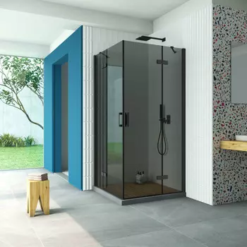 Душевой уголок Vegas-Glass Afa Retta 100x100 AFA Retta 100 02М 07 профиль черный, стекло графит