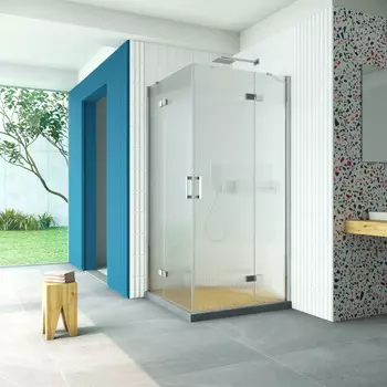 Душевой уголок Vegas-Glass Afa Retta 100x100 AFA Retta 100 08 Moru профиль глянцевый хром, стекло рифлёное