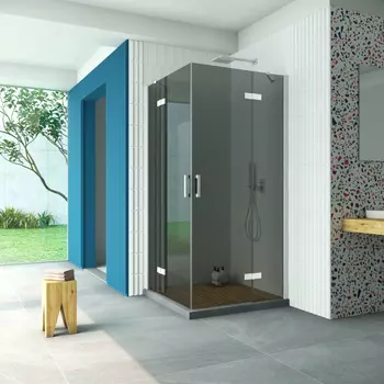 Душевой уголок Vegas-Glass Afa Retta 100x100 AFA Retta 100 01 07 профиль белый, стекло графит