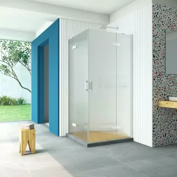 Душевой уголок Vegas-Glass Afa Retta 90x90 AFA Retta 90 01 Moru профиль белый, стекло рифлёное