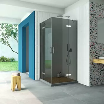 Душевой уголок Vegas-Glass Afa Retta 90x90 AFA Retta 90 08 07 профиль глянцевый хром, стекло графит