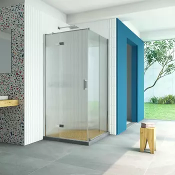 Душевой уголок Vegas-Glass Afp-Fis Retta 120x80 AFP-Fis Retta 120*80 08 Moru профиль глянцевый хром, стекло рифленое