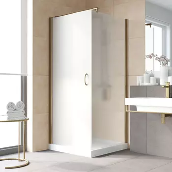 Душевой уголок Vegas-Glass EP-Fis Lux 90x100 EP-Fis LUX 90*100 05 10 профиль бронза, стекло сатин