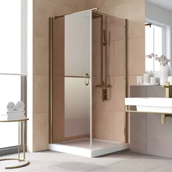 Душевой уголок Vegas-Glass EP-Fis Lux 90x100 EP-Fis LUX 90*100 05 05 профиль бронза, стекло бронза