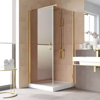 Душевой уголок Vegas-Glass EP-Fis Lux 80x110 EP-Fis LUX 80*110 09 05 профиль глянцевое золото, стекло бронза