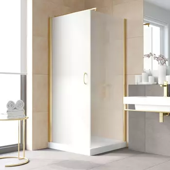 Душевой уголок Vegas-Glass EP-Fis Lux 80x120 EP-Fis LUX 80*120 09 10 профиль глянцевое золото, стекло сатин