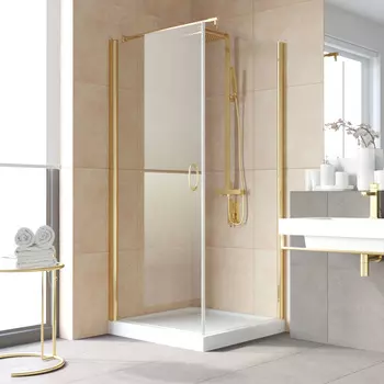 Душевой уголок Vegas-Glass EP-Fis Lux 90x120 EP-Fis LUX 90*120 09 01 профиль глянцевое золото, стекло прозрачное