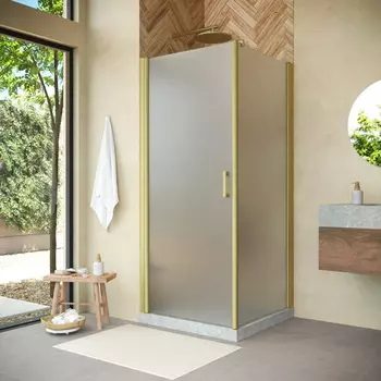 Душевой уголок Vegas-Glass EP-FIS NOVO h2000 90x90 EP-FIS NOVO h2000 90 03 10 стекло сатин, профиль золото, без поддона