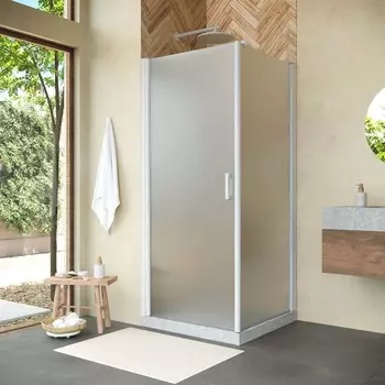 Душевой уголок Vegas-Glass EP-FIS NOVO h2000 90x90 EP-FIS NOVO h2000 90 01 10 стекло сатин, профиль белый, без поддона