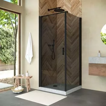 Душевой уголок Vegas-Glass EP-FIS NOVO h2000 80x110 EP-FIS NOVO h2000 80*110 02М 07 стекло графит, профиль черный, без поддона