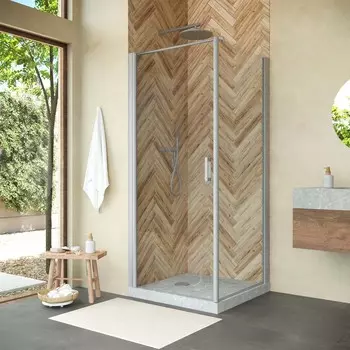 Душевой уголок Vegas-Glass EP-FIS NOVO h2000 90x90 EP-FIS NOVO h2000 90 07 crystalvision профиль хром, без поддона