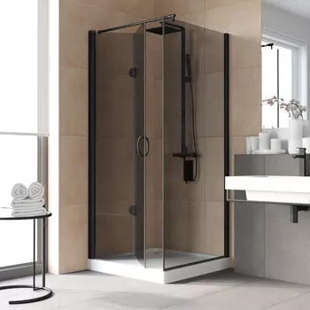 Душевой уголок Vegas-Glass GPS-Fis LUX 80x120 GPS-Fis LUX 80*120 02М 07 профиль черный, стекло графит