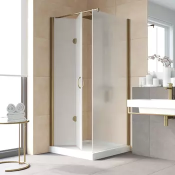 Душевой уголок Vegas-Glass GPS-Fis LUX 80x90 GPS-Fis LUX 80*90 05 10 профиль бронза, стекло сатин