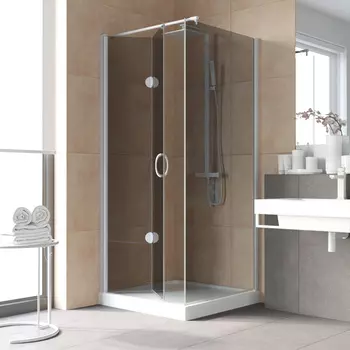 Душевой уголок Vegas-Glass GPS-Fis LUX 90x90 GPS-Fis LUX 90*90 01 07 профиль белый, стекло графит