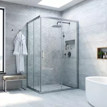 Душевой уголок Vegas-Glass ZA-F NOVO h2000 120x100 ZA-F NOVO h2000 120*100 07 01 профиль матовый хром, стекло прозрачное