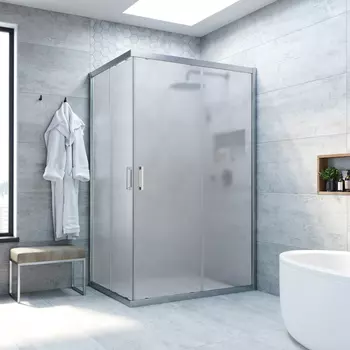 Душевой уголок Vegas-Glass ZA-F NOVO h2000 120x90 ZA-F NOVO h2000 120*90 07 10 профиль матовый хром, стекло сатин