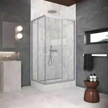 Душевой уголок Vegas-Glass ZA-F Protec 120x110 ZA-F Protec 120*110 07 01 профиль матовый хром, стекло прозрачное