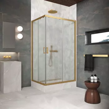 Душевой уголок Vegas-Glass ZA-F Protec 120x110 ZA-F Protec h1900 120*110 03 02 профиль золото матовое, стекло шиншилла