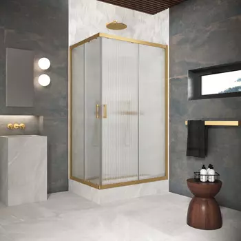 Душевой уголок Vegas-Glass ZA-F Protec 120x110 ZA-F Protec h1900 120*110 03 Moru профиль золото матовое, стекло Moru