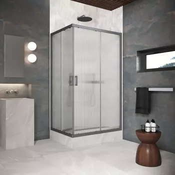 Душевой уголок Vegas-Glass ZA-F Protec 120x110 ZA-F Protec h1900 120*110 06 Moru профиль GunMetal, стекло Moru