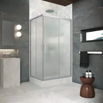 Душевой уголок Vegas-Glass ZA-F Protec 120x110 ZA-F Protec h1900 120*110 07 10 профиль матовый хром, стекло сатин