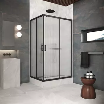 Душевой уголок Vegas-Glass ZA-F Protec 120x110 ZA-F Protec h1900 120*110 02М Moru профиль черный матовый, стекло Moru