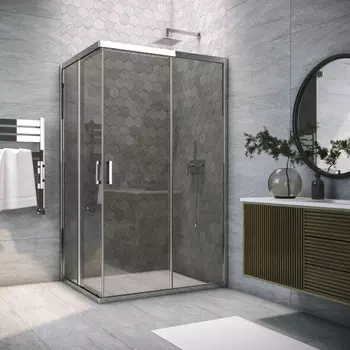 Душевой уголок Vegas-Glass ZA-F TUR NOVO h1900 100x70 ZA-F TUR NOVO h1900 100*70 08 07 профиль глянцевый хром, стекло графит