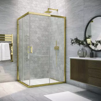 Душевой уголок Vegas-Glass ZA-F TUR NOVO h1900 100x85 ZA-F TUR NOVO h1900 100*85 09 crystalvision профиль золото глянцевое