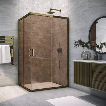 Душевой уголок Vegas-Glass ZA-F TUR NOVO h1900 100x90 ZA-F TUR NOVO h1900 100*90 05 10 профиль бронза, стекло бронза