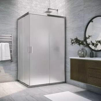 Душевой уголок Vegas-Glass ZA-F TUR NOVO h1900 100x95 ZA-F TUR NOVO h1900 100*95 08 10 профиль глянцевый хром, стекло сатин