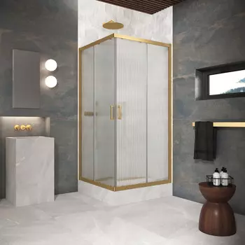 Душевой уголок Vegas-Glass ZA Protec 120x120 ZA Protec 120 03 Moru профиль золото матовое, стекло Moru