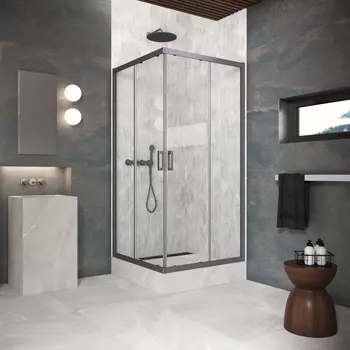 Душевой уголок Vegas-Glass ZA Protec 120x120 ZA Protec h1900 120 06 crystalvision профиль GunMetal, стекло crystalvision