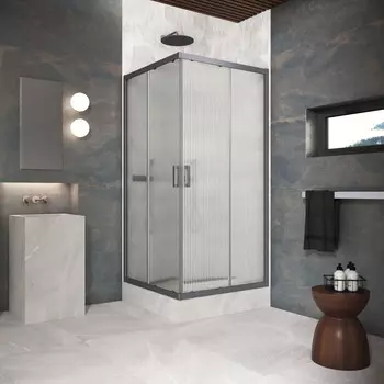 Душевой уголок Vegas-Glass ZA Protec 120x120 ZA Protec 120 06 Moru профиль GunMetal, стекло Moru