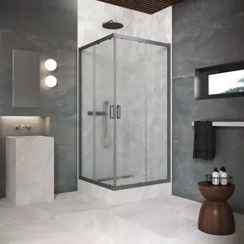 Душевой уголок Vegas-Glass ZA Protec 120x120 ZA Protec 120 06 02 профиль GunMetal, стекло шиншилла