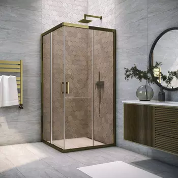 Душевой уголок Vegas-Glass ZA TUR NOVO 110x110 ZA TUR NOVO 110 05 10 профиль бронза, стекло бронза