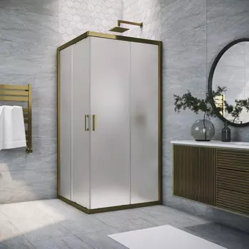 Душевой уголок Vegas-Glass ZA TUR NOVO 110x110 ZA TUR NOVO 110 05 05 профиль бронза, стекло сатин