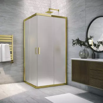 Душевой уголок Vegas-Glass ZA TUR NOVO 120x120 ZA TUR NOVO 120 09 10 профиль глянцевое золото, профиль сатин