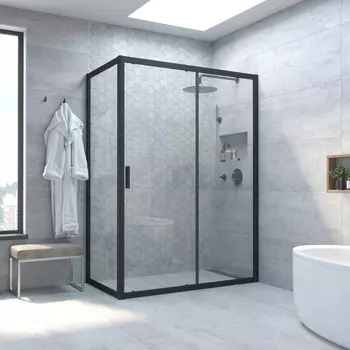 Душевой уголок Vegas-Glass ZP+ZPV TUR+NOVO 115x85 ZP+ZPV NOVO h2000 115*85 02М crystalvision профиль черный матовый, стекло cry