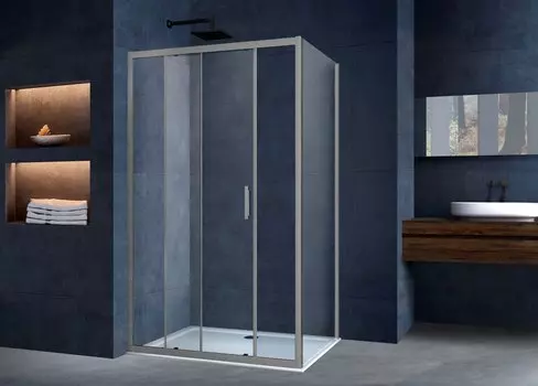 Душевой уголок Vincea Alpha 120x90 VSR-3AL9012CLGM без поддона, стекло прозрачное, профиль вороненая сталь