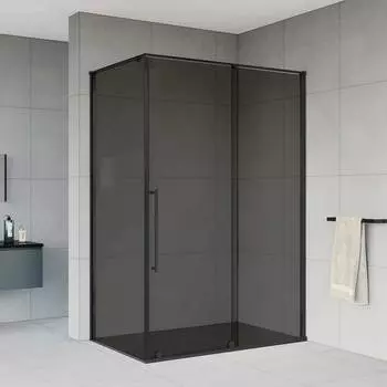 Душевой уголок Vincea Arno 120x90 VSR-1A9012CGB стекло тонированное, профиль черный, без поддона