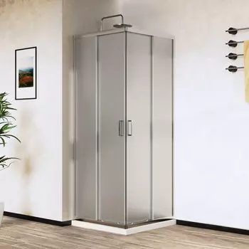 Душевой уголок Vincea City 100x90 VSS-5CT9010MT без поддона, стекло текстурное, профиль хром