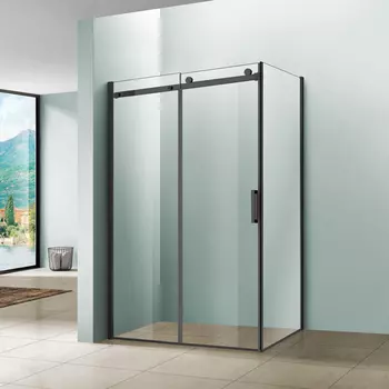 Душевой уголок Vincea Como 130x100 VSR-1C1013CLB стекло прозрачное, профиль черный