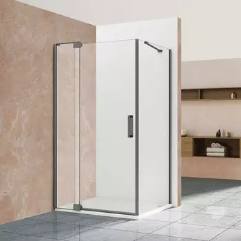 Душевой уголок Vincea Extra 110х90 VSR-1E101190CLGM без поддона, стекло прозрачное, профиль вороненая сталь