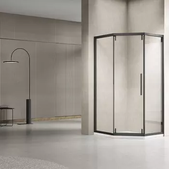 Душевой уголок Vincea Show 100x100 VSP1-4SH100CLB стекло прозрачное, профиль черный